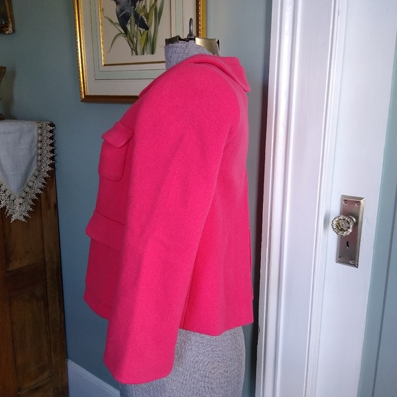 J. CREW Pink and Gold Square Buttons Blazer - Picture 2 of 6